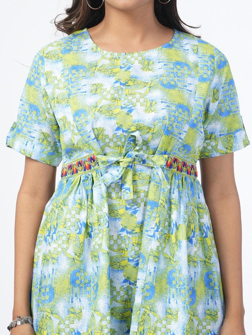 women printed short sleeve ethnic dress - 21067748 - Standard Image - 5