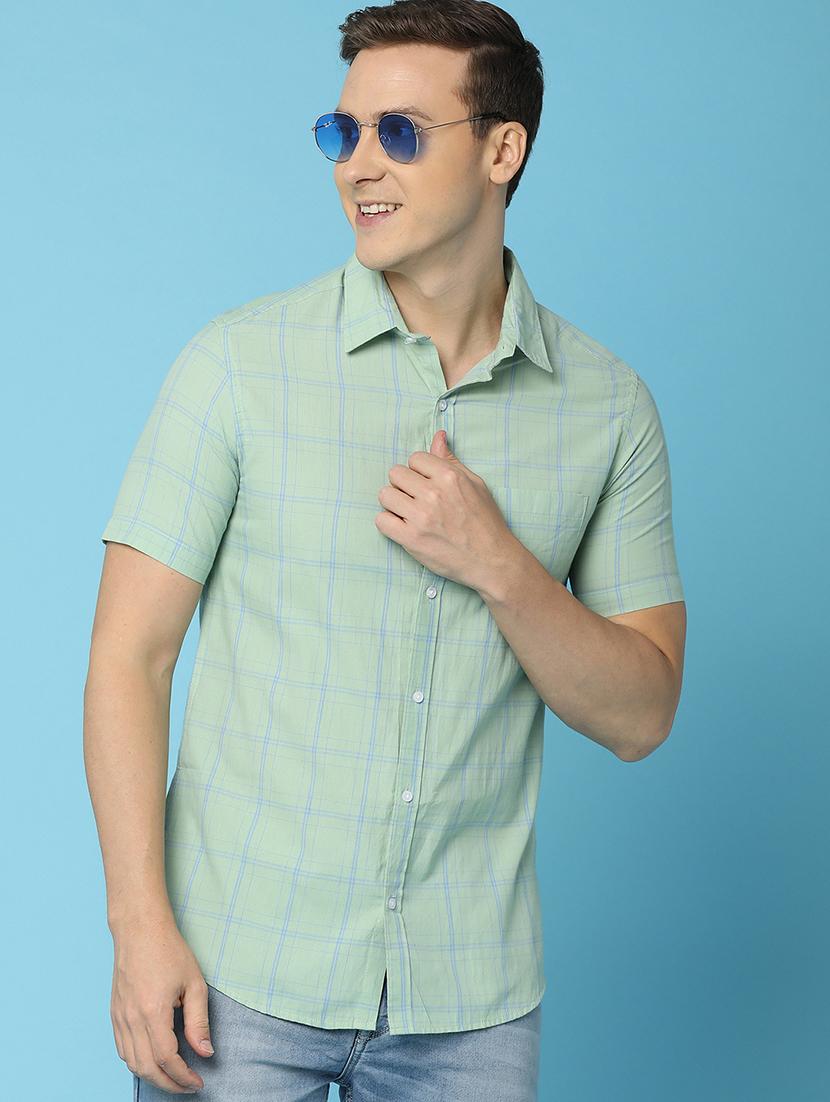men green checks printed casual shirt - 21067807 - Standard Image - 3