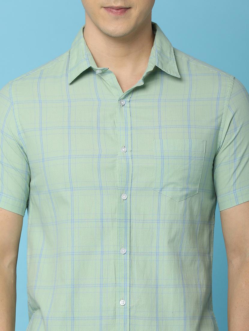 men green checks printed casual shirt - 21067807 - Standard Image - 5