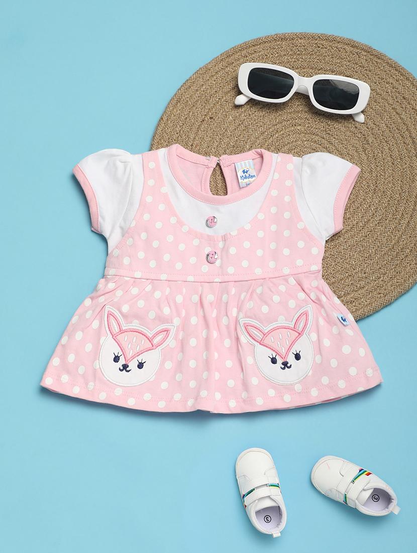 kids pink cotton frock - 21067992 -  Zoom Image - 0