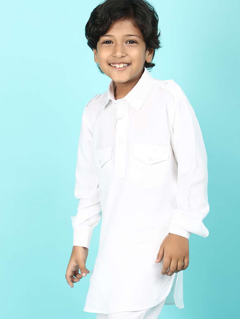 kids solid kurta pyjama set - 21068011 -  Standard Image - 3