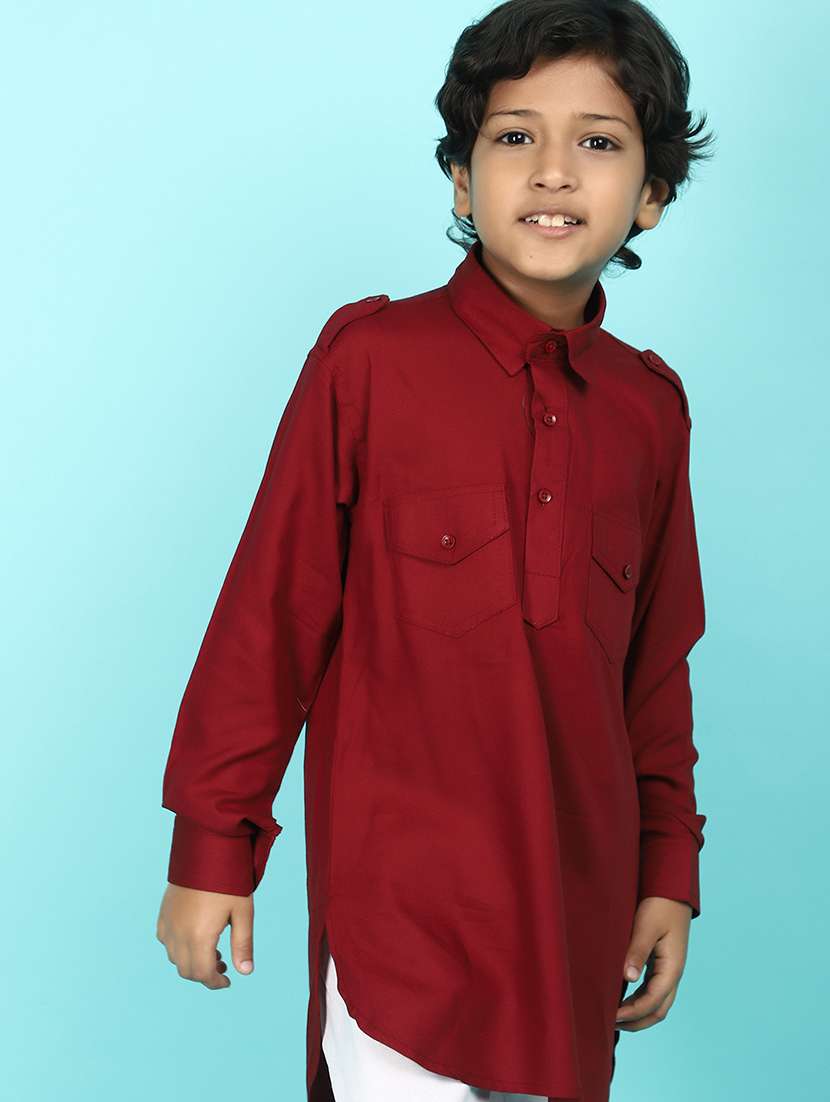 kids solid kurta pyjama set - 21068014 -  Standard Image - 3