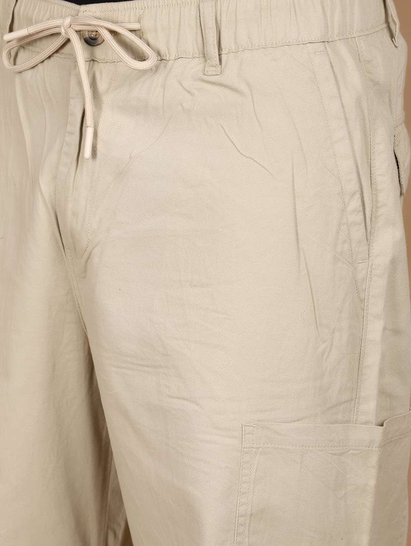 beige cotton parachute casual trousers - 21068145 -  Standard Image - 5