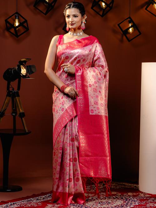 women self design kanjivaram saree with blouse - 21068419 -  Standard Image - 0