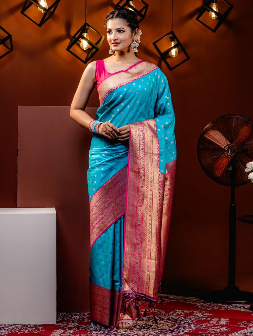 women self design kanjivaram saree with blouse - 21068431 - Zoom Image - 0