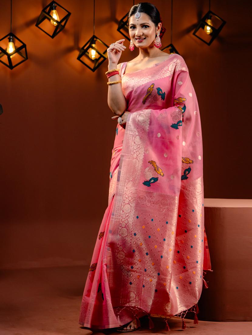 women self design banarasi saree with blouse - 21068436 - Zoom Image - 0
