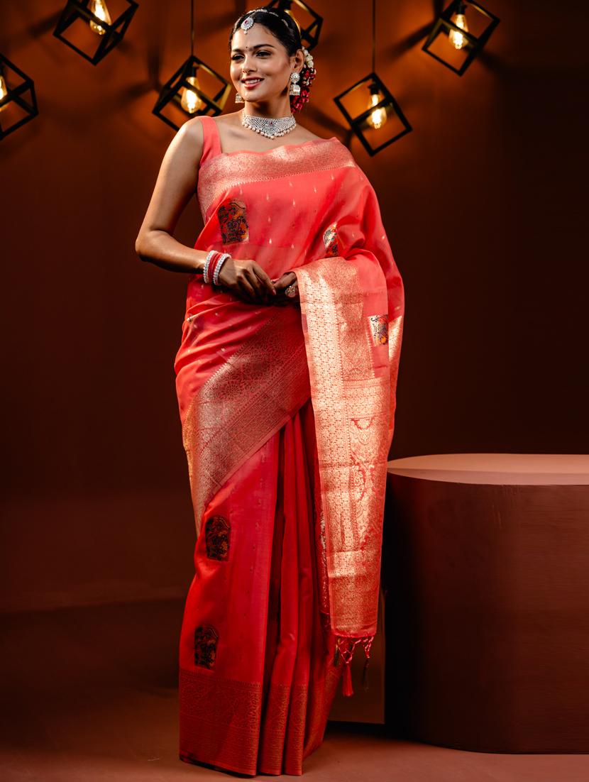 women self design banarasi saree with blouse - 21068457 - Zoom Image - 0