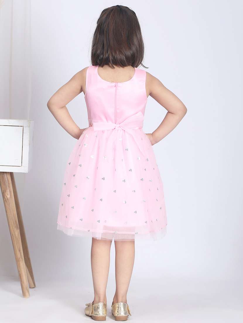 girls round neck net flare frock - 21068482 -  Standard Image - 3