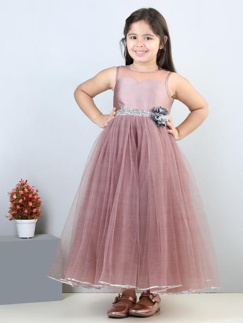 girls round neck net frock - 21068540 -  Standard Image - 0