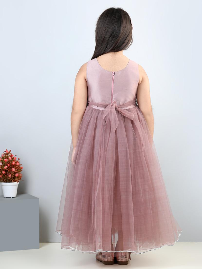 girls round neck net frock - 21068540 - Standard Image - 3