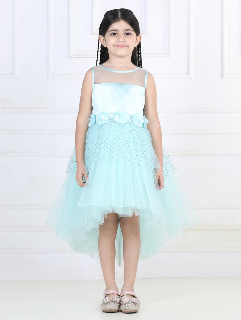 girls round neck net frock - 21068568 -  Zoom Image - 0