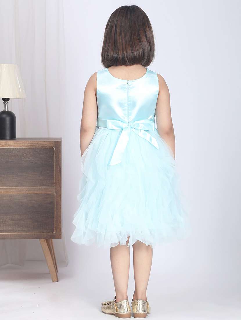 light blue round neck sleeveless frock - 21069081 - Standard Image - 3