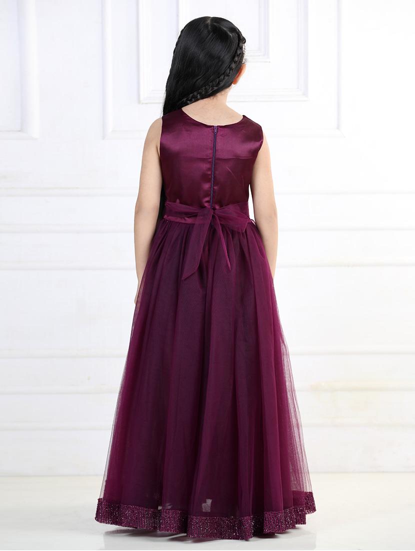 purple round neck sleeveless frock - 21069105 - Standard Image - 3