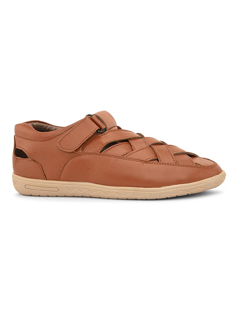 tan leatherette slip on sandals - 21069364 - Standard Image - 3