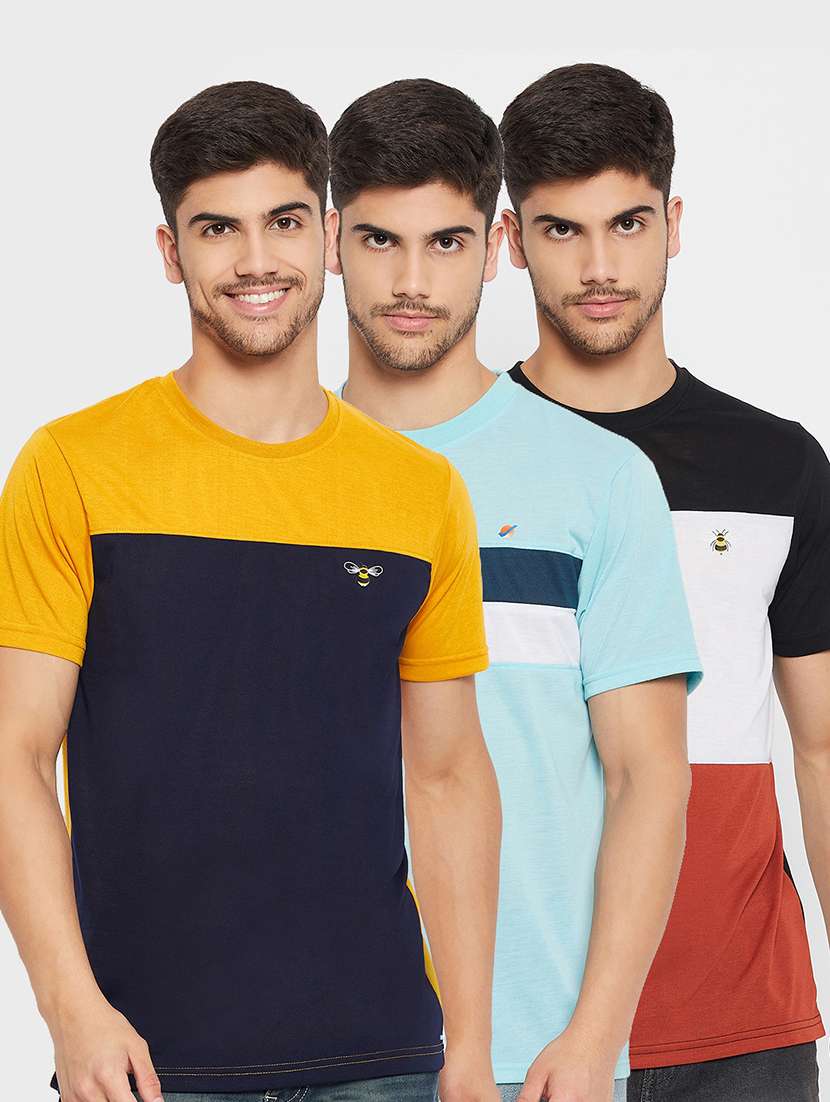 men pack of 3 color block t-shirts
