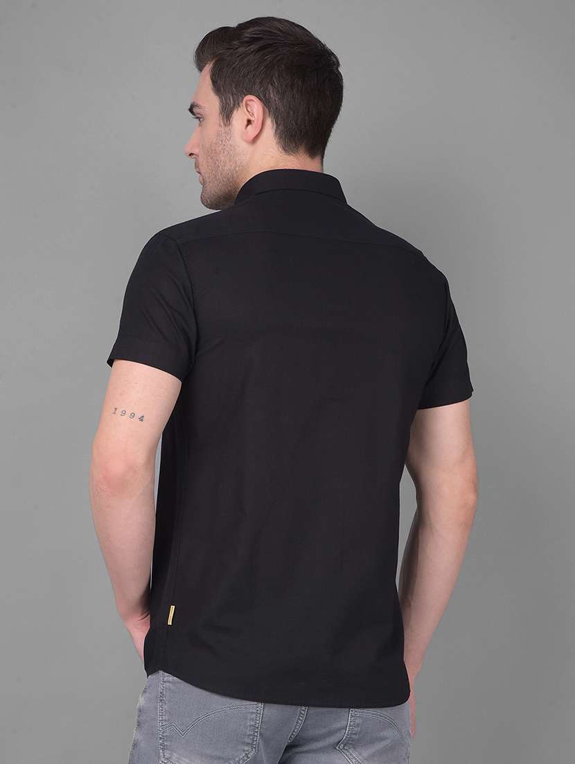 men solid short sleeve casual shirt - 21069871 -  Standard Image - 3