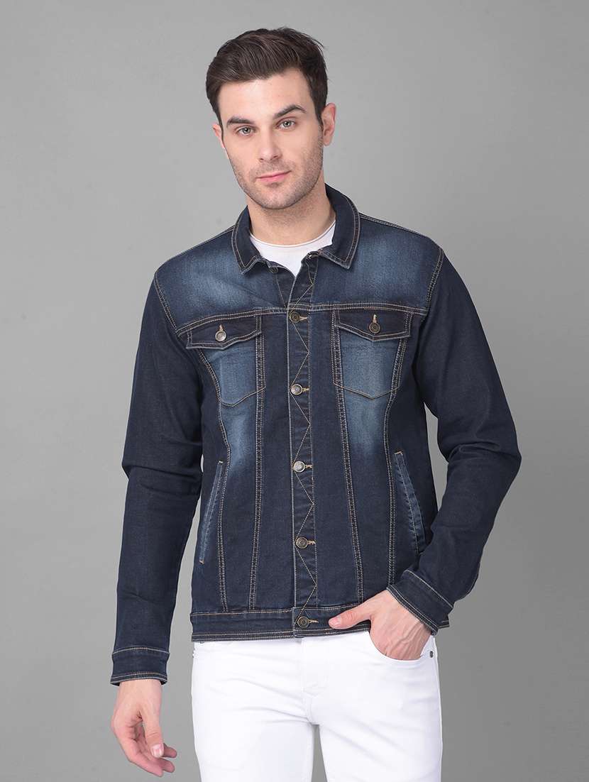 blue washed denim jacket