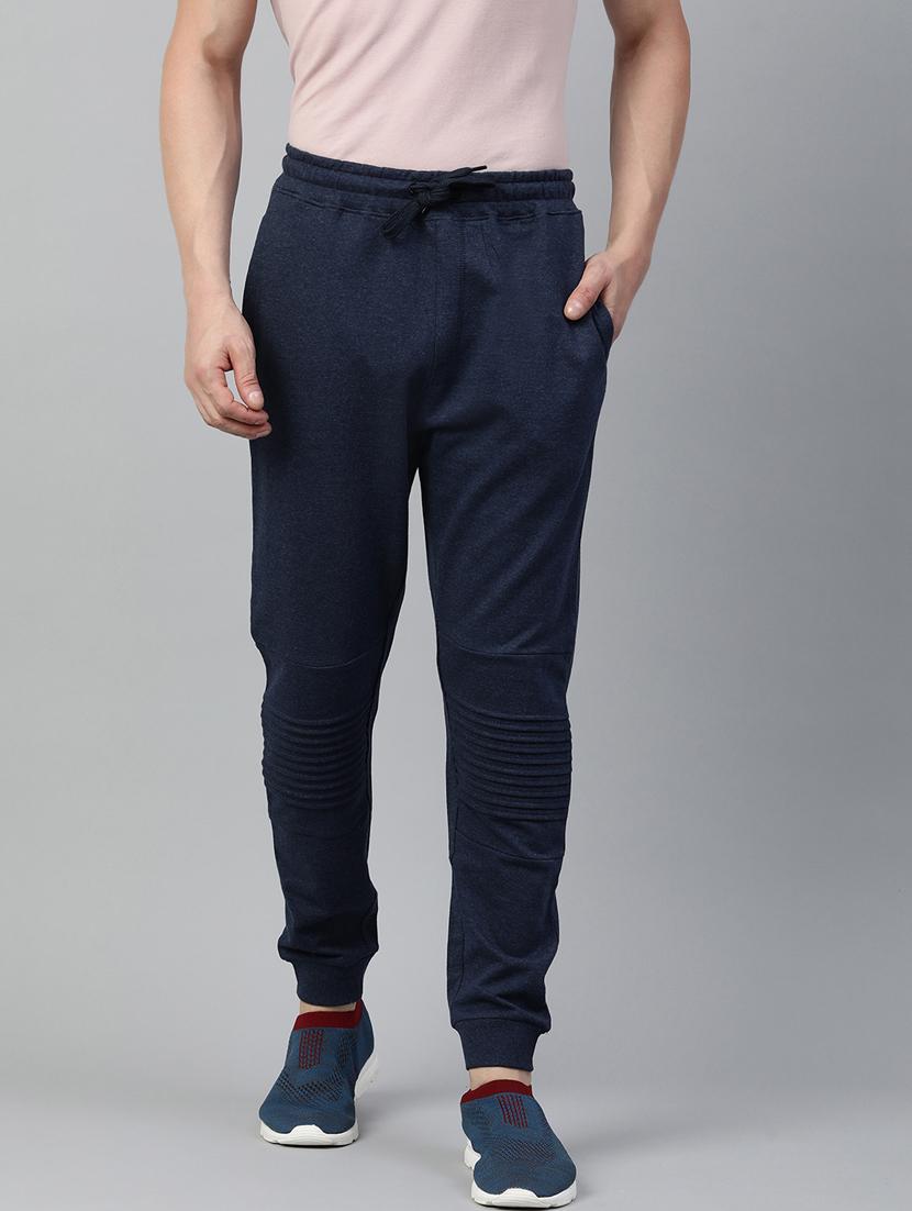 men navy blue solid mid rise jogger - 21069945 - Zoom Image - 0