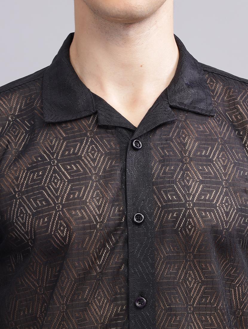 black lace regular shirt - 21070208 - Standard Image - 5