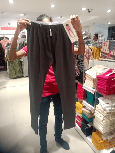 grey cotton spandex churidars & leggings - 21070318 - Zoom Image - 0