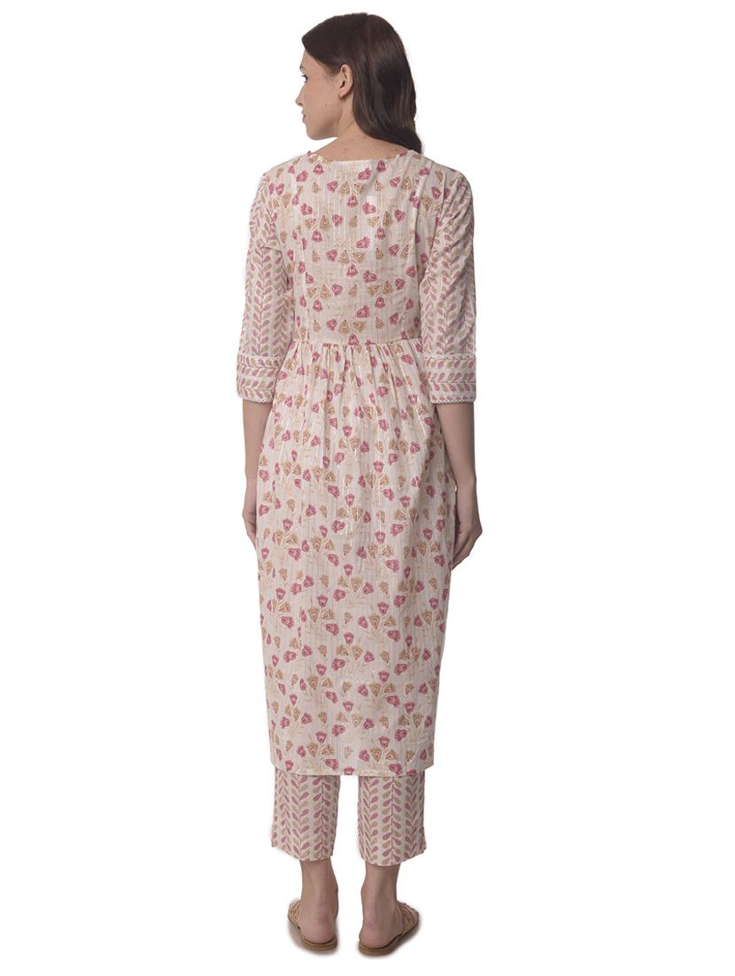 women three quarter sleeve a-line kurta - 21070463 - Standard Image - 3