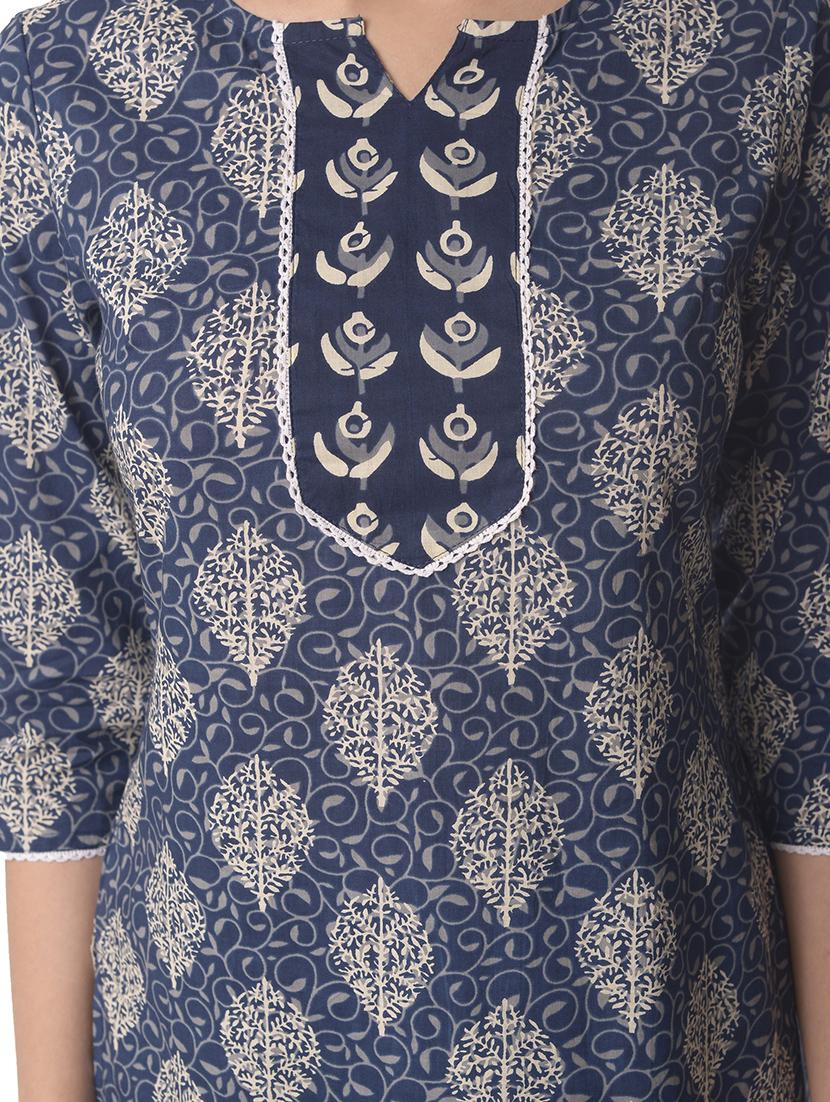 women three quarter sleeve straight kurta - 21070465 - Standard Image - 3