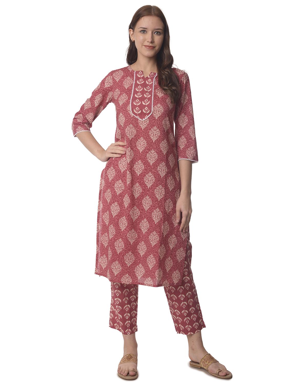 women three quarter sleeve straight kurta - 21070466 - Zoom Image - 0