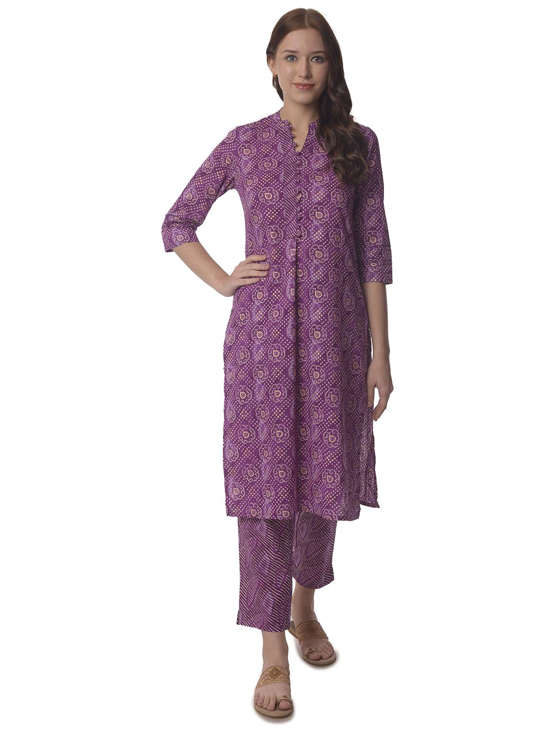 women three quarter sleeve straight kurta