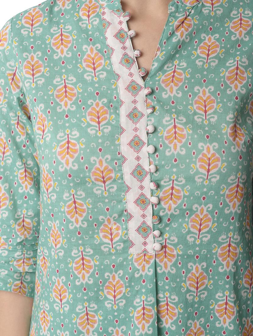 women three quarter sleeve straight kurta - 21070468 - Standard Image - 3