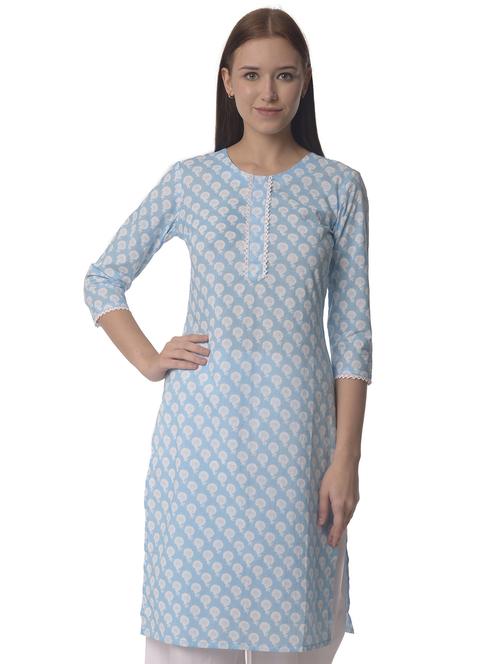 women three quarter sleeve straight kurta - 21070469 -  Standard Image - 0