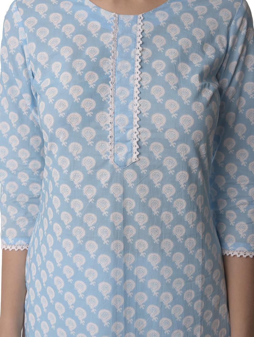 women three quarter sleeve straight kurta - 21070469 - Standard Image - 3