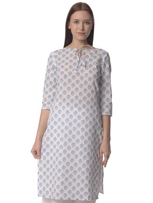 women three quarter sleeve straight kurta - 21070471 - Standard Image - 0
