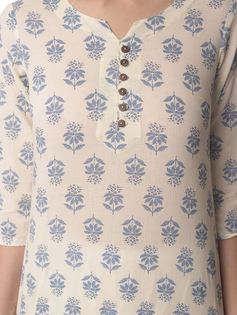 women three quarter sleeve straight kurta - 21070478 - Standard Image - 3