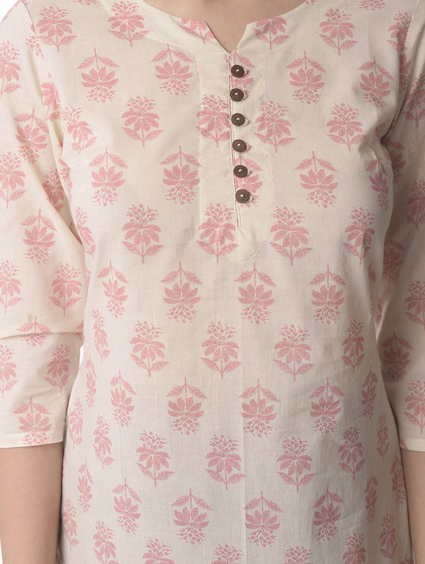 women three quarter sleeve straight kurta - 21070479 -  Standard Image - 3