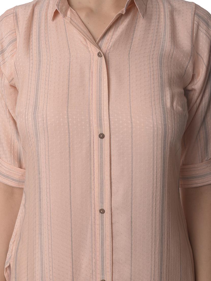 women three quarter sleeve straight kurta - 21070493 - Standard Image - 3