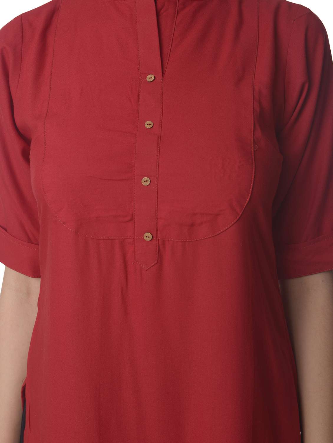 women roll up sleeve straight kurta - 21070503 -  Standard Image - 3