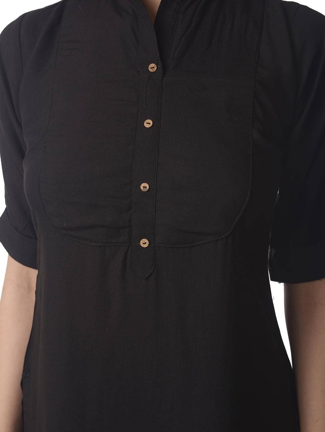women roll up sleeve straight kurta - 21070504 - Standard Image - 3