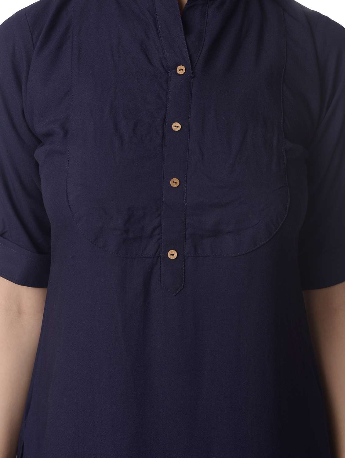 women roll up sleeve straight kurta - 21070505 -  Standard Image - 3