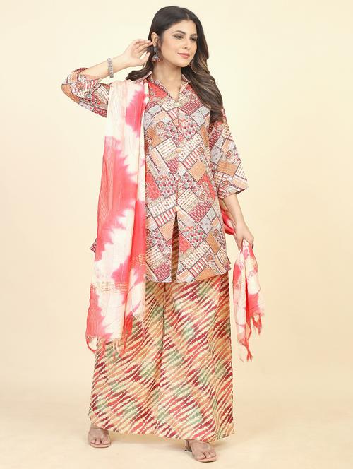 geometric print unstitched suit set - 21070583 - Standard Image - 0