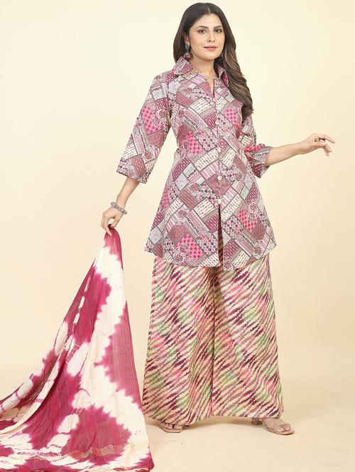 women printed unstitched suit set - 21070584 -  Standard Image - 0
