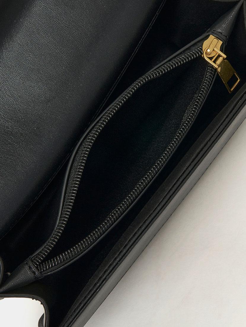 black leatherette (pu) textured sling bag - 21071590 - Standard Image - 3