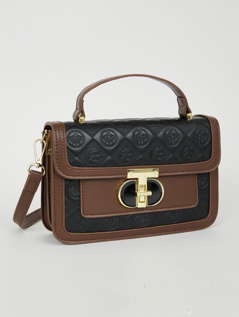 brown leatherette (pu) handbag - 21071597 - Zoom Image - 0