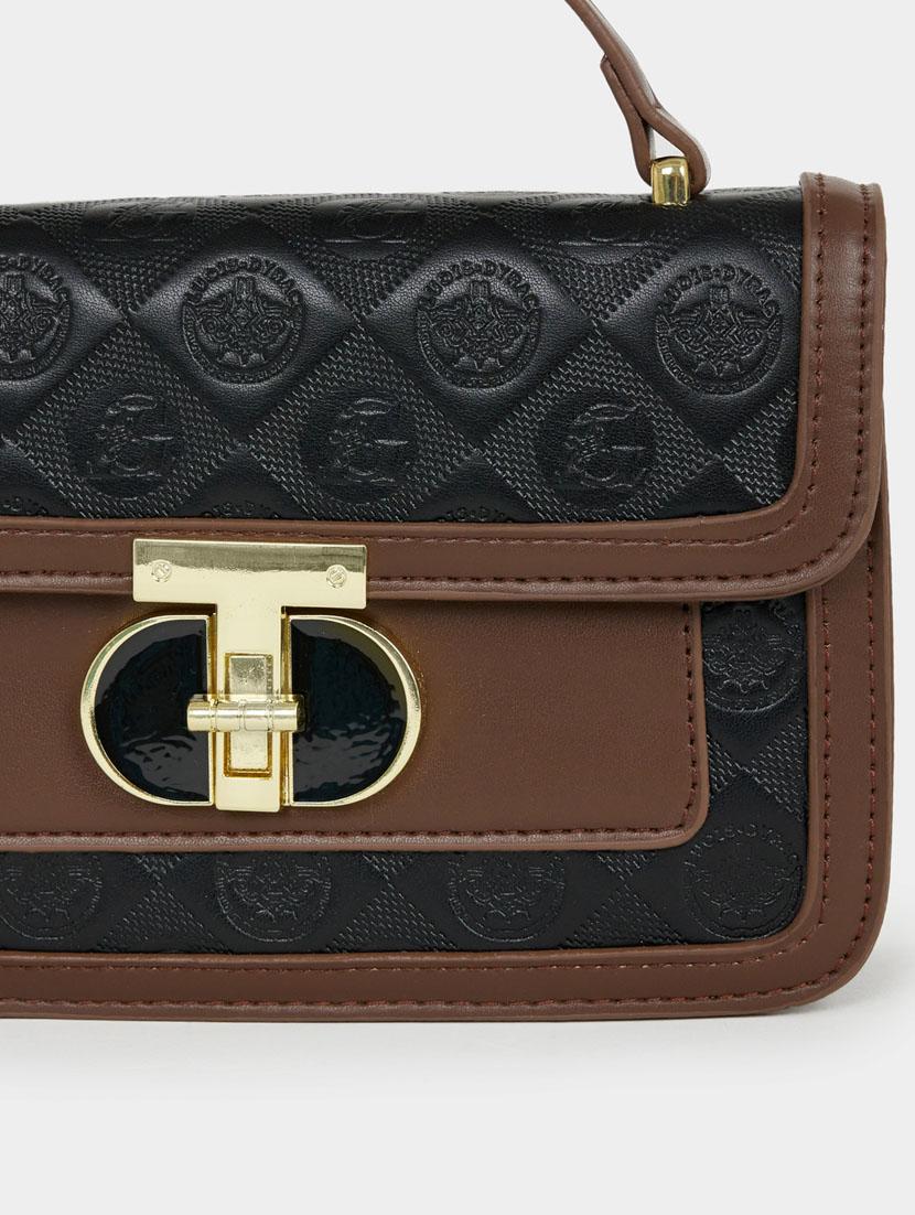 brown leatherette (pu) handbag - 21071597 - Standard Image - 3