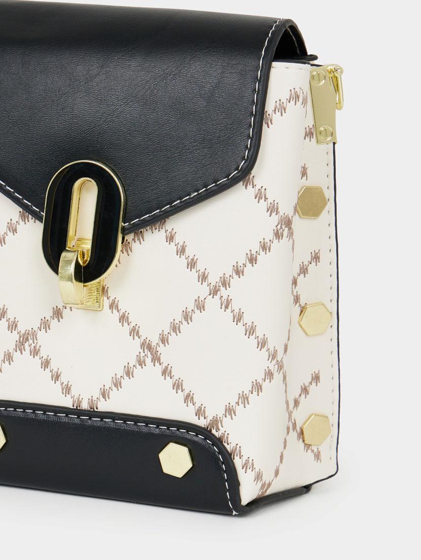 black leatherette (pu) sling bag - 21071601 - Standard Image - 3