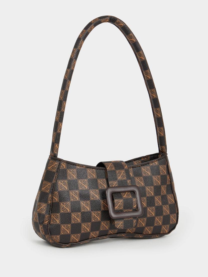 brown leatherette (pu) handbag - 21071606 - Zoom Image - 0
