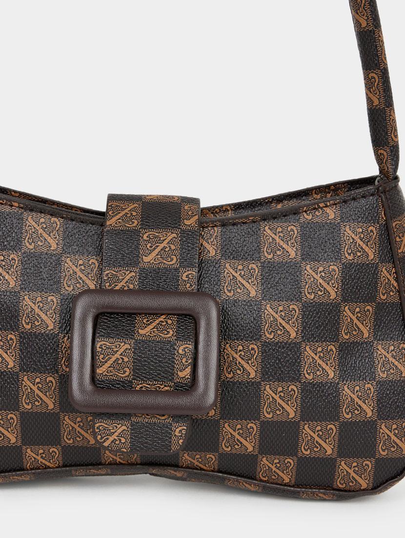 brown leatherette (pu) handbag - 21071606 - Standard Image - 3