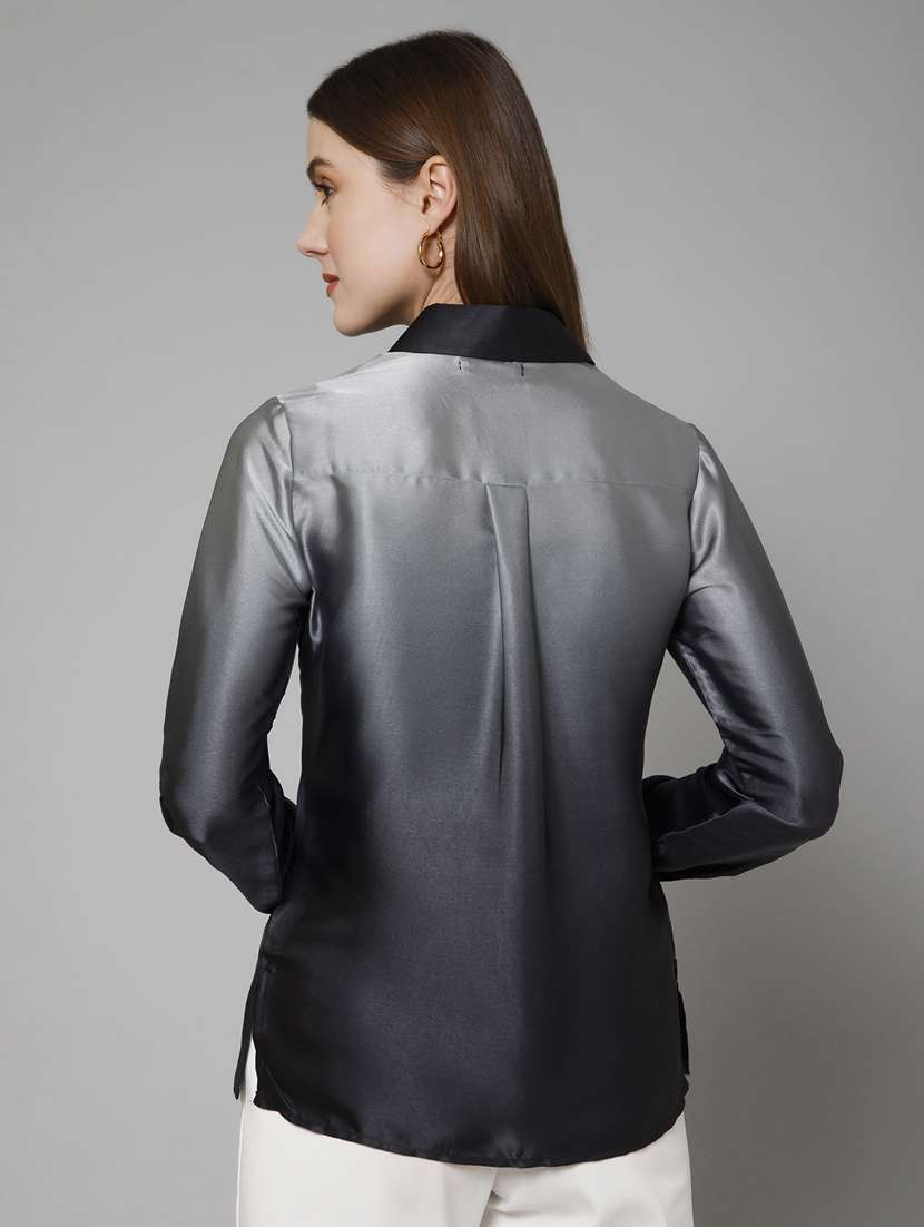 grey ombre detailed casual shirt - 21072206 - Standard Image - 3