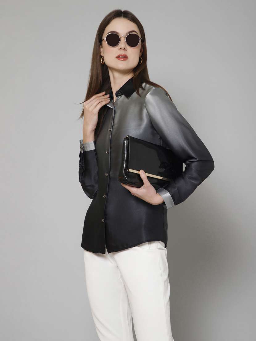 grey ombre detailed casual shirt - 21072206 - Standard Image - 5