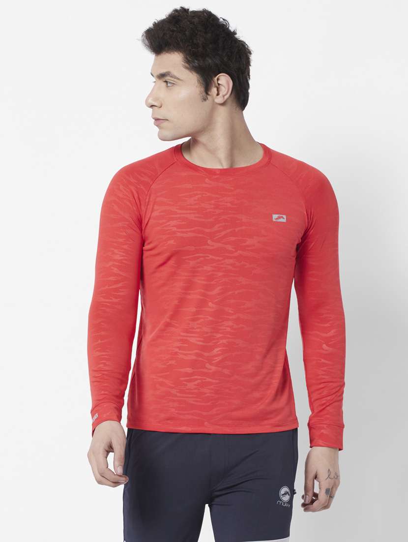 red self design detailed casual t-shirt - 21072782 -  Zoom Image - 0