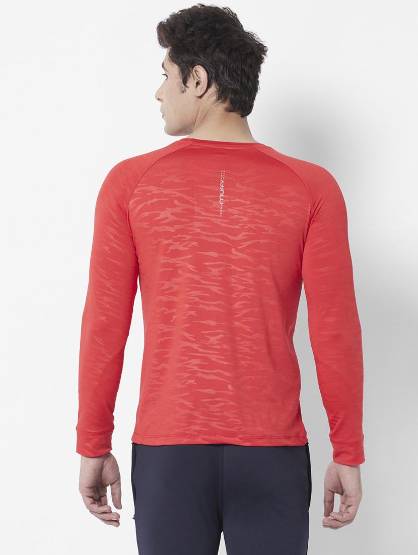 red self design detailed casual t-shirt - 21072782 - Standard Image - 3